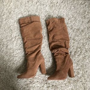 vici Shoes - Tan faux suede scrunch boot - never worn vici Shoes - Tan faux suede scrunch boot - never worn